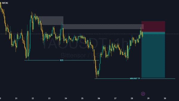 نمودار تحلیل بیت تنسور — هدف فروش TAO در ۲۲۱ دلار